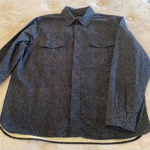 Freedom Foundry Black Flannel shirt tan specs flap chest pockets men’s Large EUC